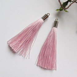 タッセルパーツ絹糸　さくらピンク2個セット 1枚目の画像