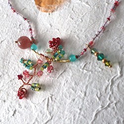 *Zoe石光旅人 天然石項鍊- 小紅帽的森林莓果 (天然石金屬線串珠項鍊) 第1張的照片