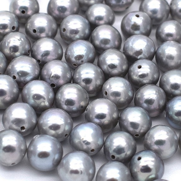 10粒 淡水パール ラウンド シルバーグレー系 アコヤ真珠ナチュラル調カラー 小粒 中粒 5.5mm ルース