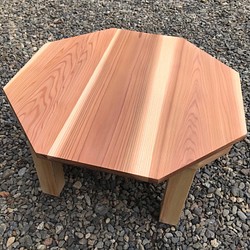 木製　ローテーブル　八角形　吉野杉　無垢材　食台　文机　リビング 1枚目の画像