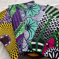 ハギレセット＊4枚組  生地  アフリカ布 アフリカン 小物作り ハンドメイド 手作り 手芸用品 布 80201 1枚目の画像