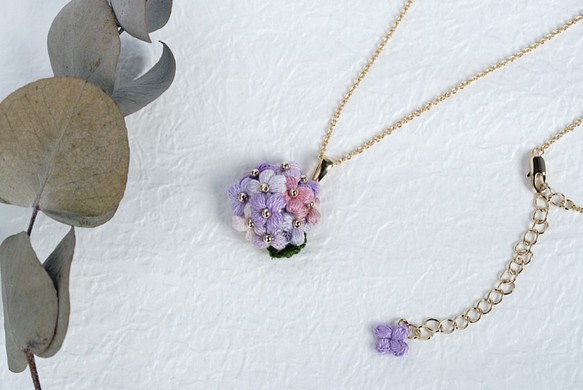 紫陽花のネックレス[SI-21-009] 1枚目の画像