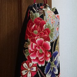 和-花柄の信玄袋 1枚目の画像
