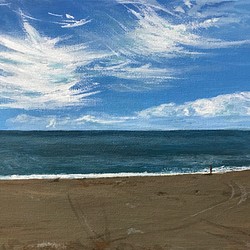 【牛山 海邊】- 手繪 畫作 第1張的照片