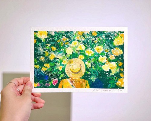【夏の気分】-オイルパステル手描き 絵画 soeeigaam___ 通販