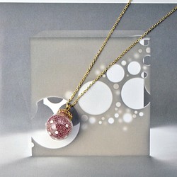 AMATO -粉紅波點玻璃球項鍊 matallic pink polka dots bubble necklace 第1張的照片