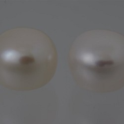 淡水パール　片穴ルース　ボタン型ポテト　白　9mm強 A級品　商品番号5109A 1枚目の画像