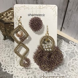 charmrim☆ ビーズ編みピアス3種セット 1枚目の画像