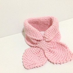 手工編織圍巾 蝴蝶圍巾 粉紅色 第1張的照片