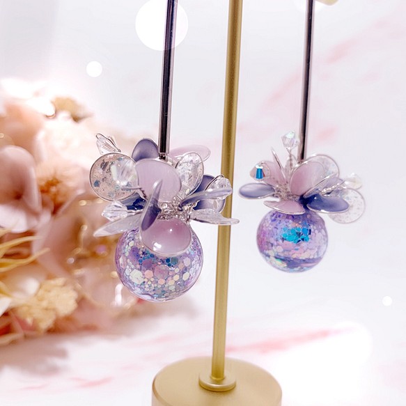 一花藝飾界 聖誕魔法水晶球 （銀紫色） 第1張的照片