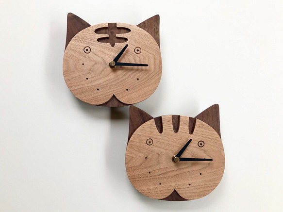 受注制作 猫の時計 猫好き トラと虎 プレゼントにおすすめ www