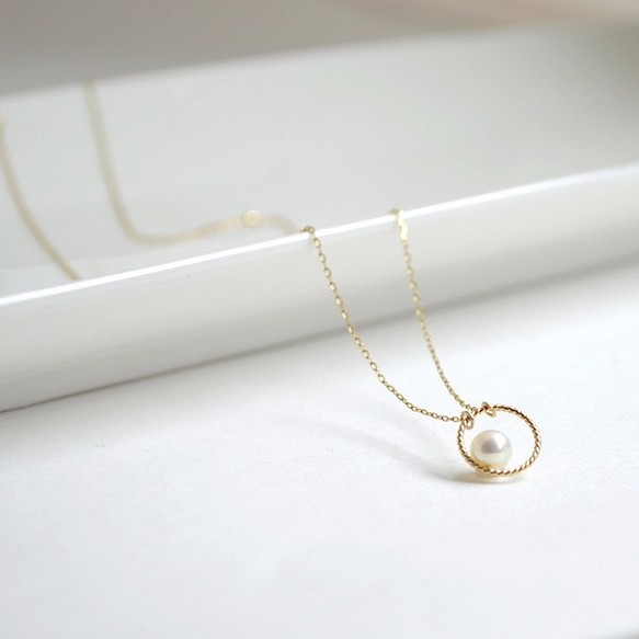 【送料無料】k10 Circle pearl Necklace 1枚目の画像