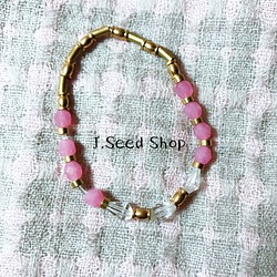 J.Seed Shop 黃銅水晶手鍊 第1張的照片
