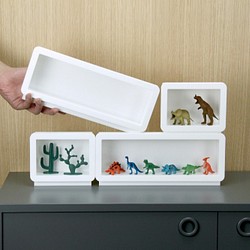 橫式相框模型小物收納盒 - S - 白色 第1張的照片