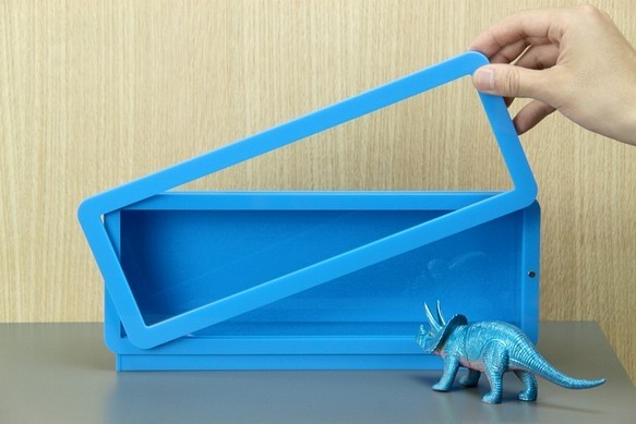 横フレームモデル小物収納ボックス -  L  - ブルー 1枚目の画像
