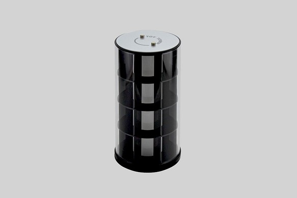 28格圓柱旋轉小物收納盒-黑色 第1張的照片
