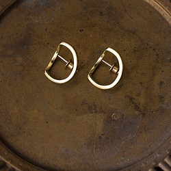 執拗與白眼 手工黃銅耳環單折 Stubborn brass earring 第1張的照片