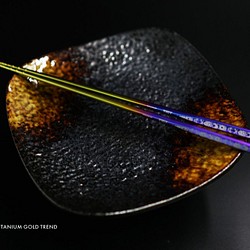 TIGT - 鈦天箸 <醫療用實心鈦金屬一體成型筷子> 藍金全色階漸層一雙裝 Titanium Chopsticks 第1張的照片