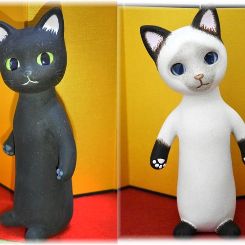 陶器の猫雛 猫の種類を選べます 屏風や敷物つき お雛様 ひな祭り 人形 
