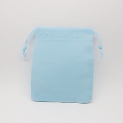 【9×7cm/5枚】ベルベットのジュエリーバッグ・巾着袋・ブルー・水色 1枚目の画像