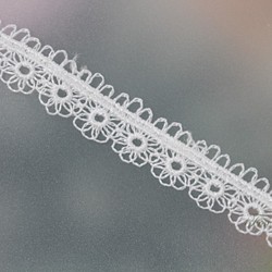 ケミカルレース 1m スカラップ 小花 オフ白 キナリ (LFL121WHJL00) 1枚目の画像