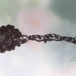 ケミカルレースモチーフ 2枚 花 フラワー こげ茶色 (MFLA61KCJJ00) 1枚目の画像