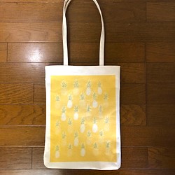 vegetable bag PINEAPPLE　/帆布/トートバッグ/パイナップル柄 1枚目の画像