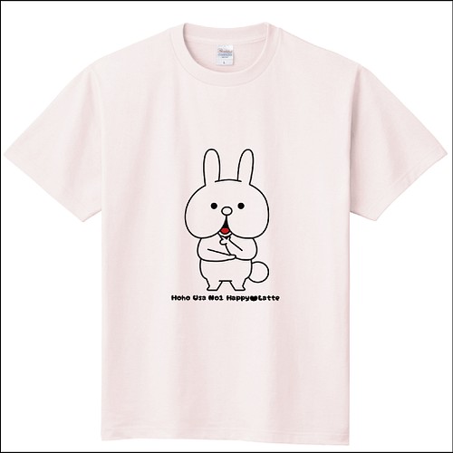 新品 うさぎ Tシャツ 半袖 丸襟 ライトピンク メンズ レディース キッズ うさぎ キャラクター かわいい ゆるキャラ Tシャツ カットソー ハッピーラテ 通販 Creema クリーマ ハンドメイド 手作り クラフト作品の販売サイト