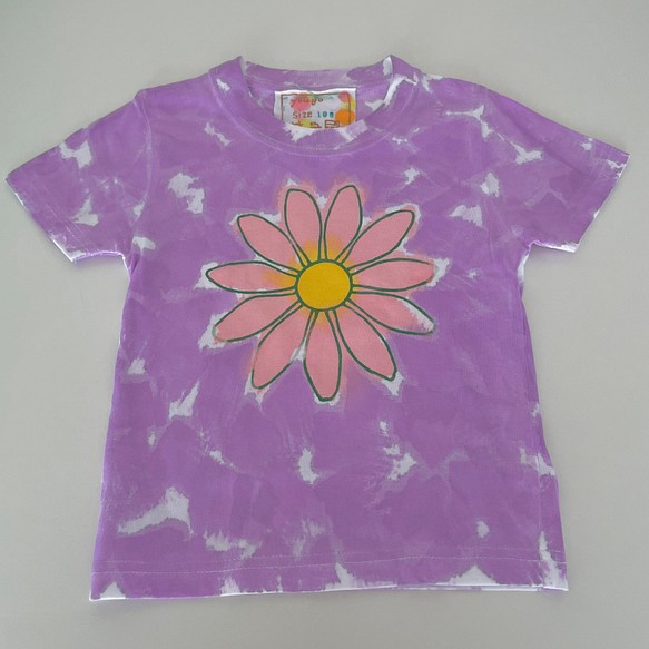 受注制作　kidsTシャツ「 「花　むら染紫」」80cm~140cm 1枚目の画像