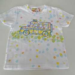 受注制作　kidsTシャツ「はたらく車〜パトカー」100cm~140対応 1枚目の画像