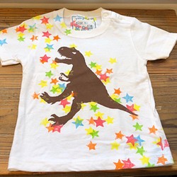kidsTシャツ90cm「ティラノと星」90-11 1枚目の画像