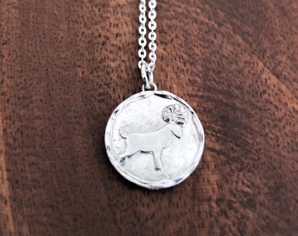 星座コインネックレス　silver925 　Aries 牡羊座 1枚目の画像