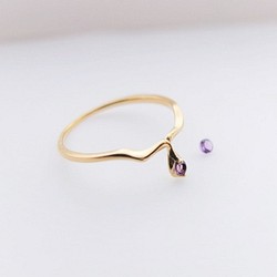serpente K10YG金戒指*紫水晶*二月誕生石（可能的材料變化） 第1張的照片