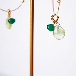 K10 Prehnite & Greenonyx charm ピアス（その他） damie 通販｜Creema