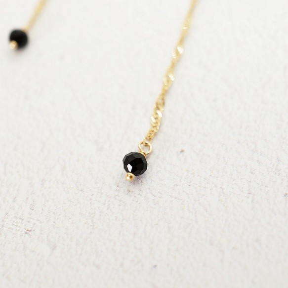 K10 Black spinel long charm ピアス（その他） damie 通販｜Creema