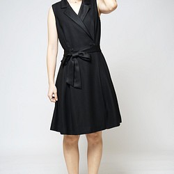 MIT 質感西裝領綁帶洋裝 (R6061E) 第1張的照片