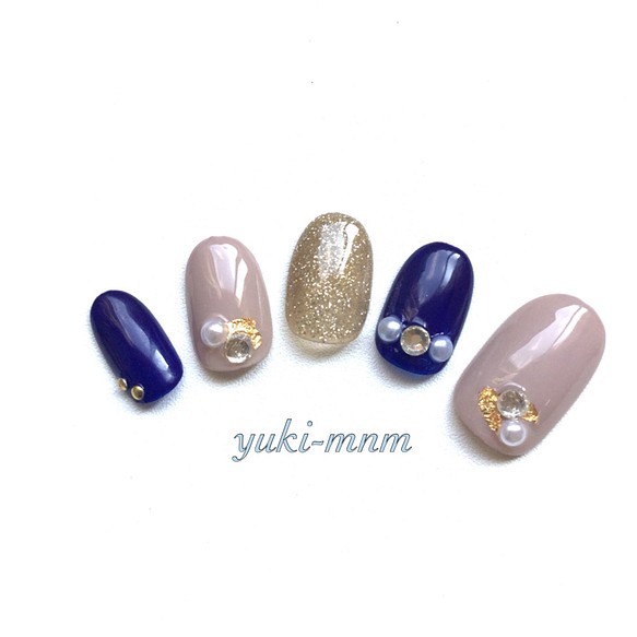 お呼ばれネイルチップ フォーマル ネイビー 結婚式 ネイルチップ ネイルシール Yuki Mnm 通販 Creema クリーマ ハンドメイド 手作り クラフト作品の販売サイト