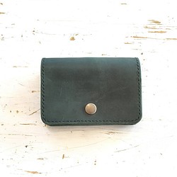 小さなアコーディオン財布（ディープグリーン） 1枚目の画像