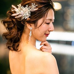 ヘッドドレス 羽 フェザー 小枝アクセサリー ウェディング 成人式 結婚