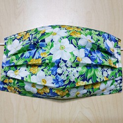 純棉布壓褶口罩套--水仙花叢 只賣現貨 第1張的照片