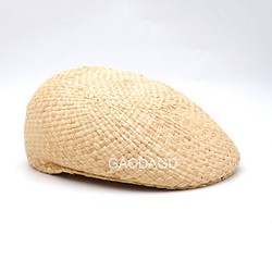 麦わら素材のハンチング 大人用 可愛い夏の帽子 1枚目の画像