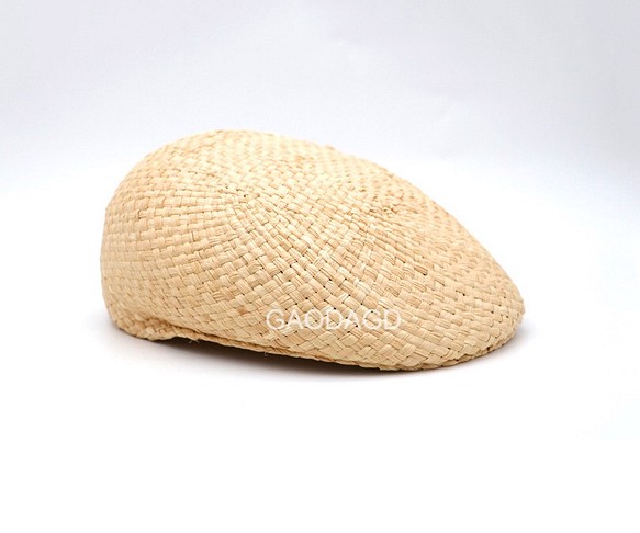 麦わら素材のハンチング 大人用 可愛い夏の帽子 1枚目の画像