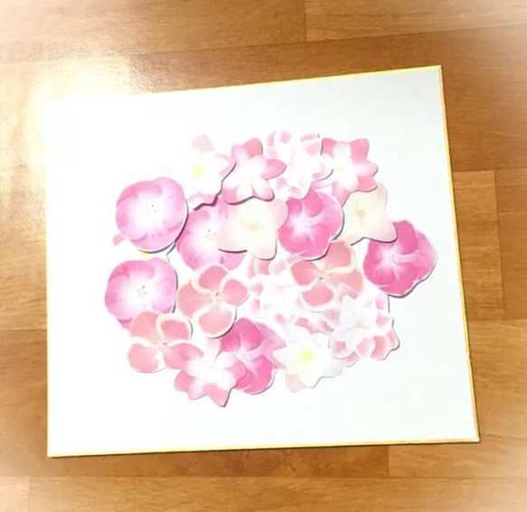 大きなピンク紫陽花シール 1枚目の画像