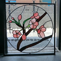 フローラル 送料無料 ステンドグラス 和風 桜 パネル 建築 窓 ドア 壁