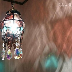 オーロラの雫 ペンダントランプ ステンドグラス 照明 1枚目の画像