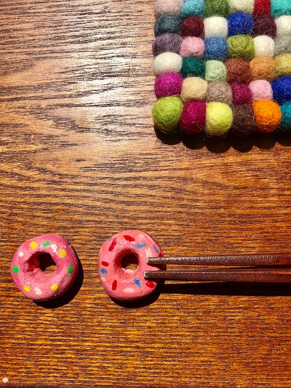 ドーナツの箸置き  ピンク 1枚目の画像