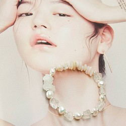 白色之戀-天然珍珠與白水晶 手鍊 AG FASHION 第1張的照片