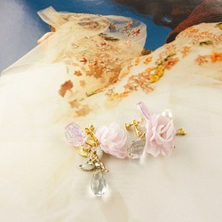 花。綻放系列--使用韓國黃銅工藝原料 天使愛夾式耳飾 AG FASHION 第1張的照片