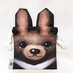 プルイヤーアニマルシェイプ巾着袋保存シリーズ-台湾ツキノワグマ 1枚目の画像