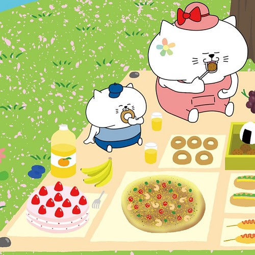 ピクニックをする猫達 サイズ 猫 絵 イラスト おやつ 絵画 可愛い 額入り インテリア 雑貨 面白い 桜 絵画 よしすみ 通販 Creema クリーマ ハンドメイド 手作り クラフト作品の販売サイト